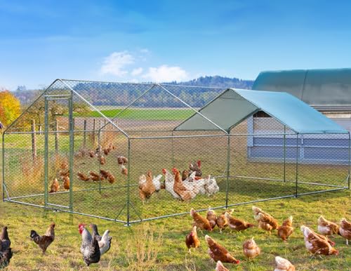 Metal Chicken Coop with Anti-Rust Steel & Waterproof Cover A751301