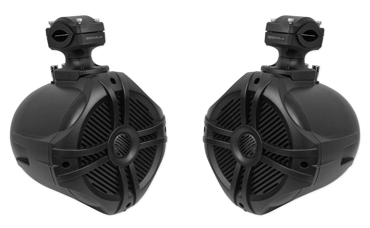 6.5 Black Marine Wakeboard Tower Speakers with Covers Q62174