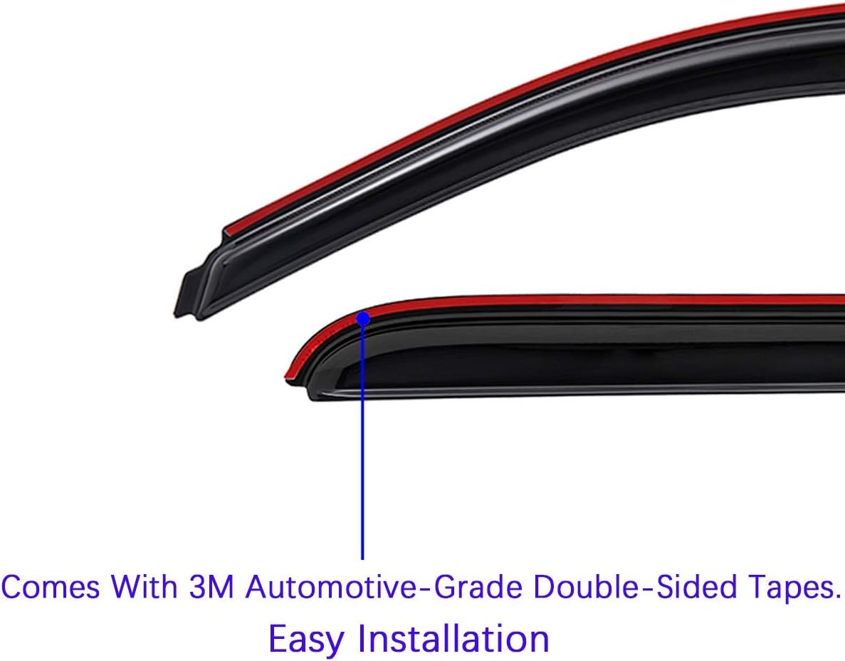 In-Channel Dark Smoke Rain Guard 4 PCS U991