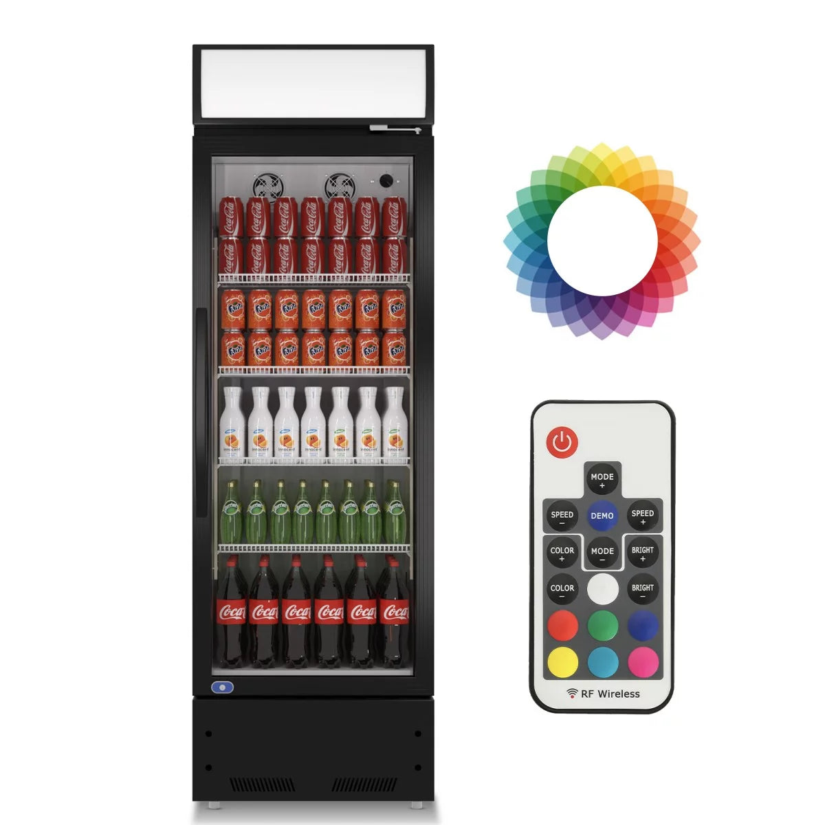 24" Commercial Glass Door Beverage Refrigerator with Adjustable Shelves T7308