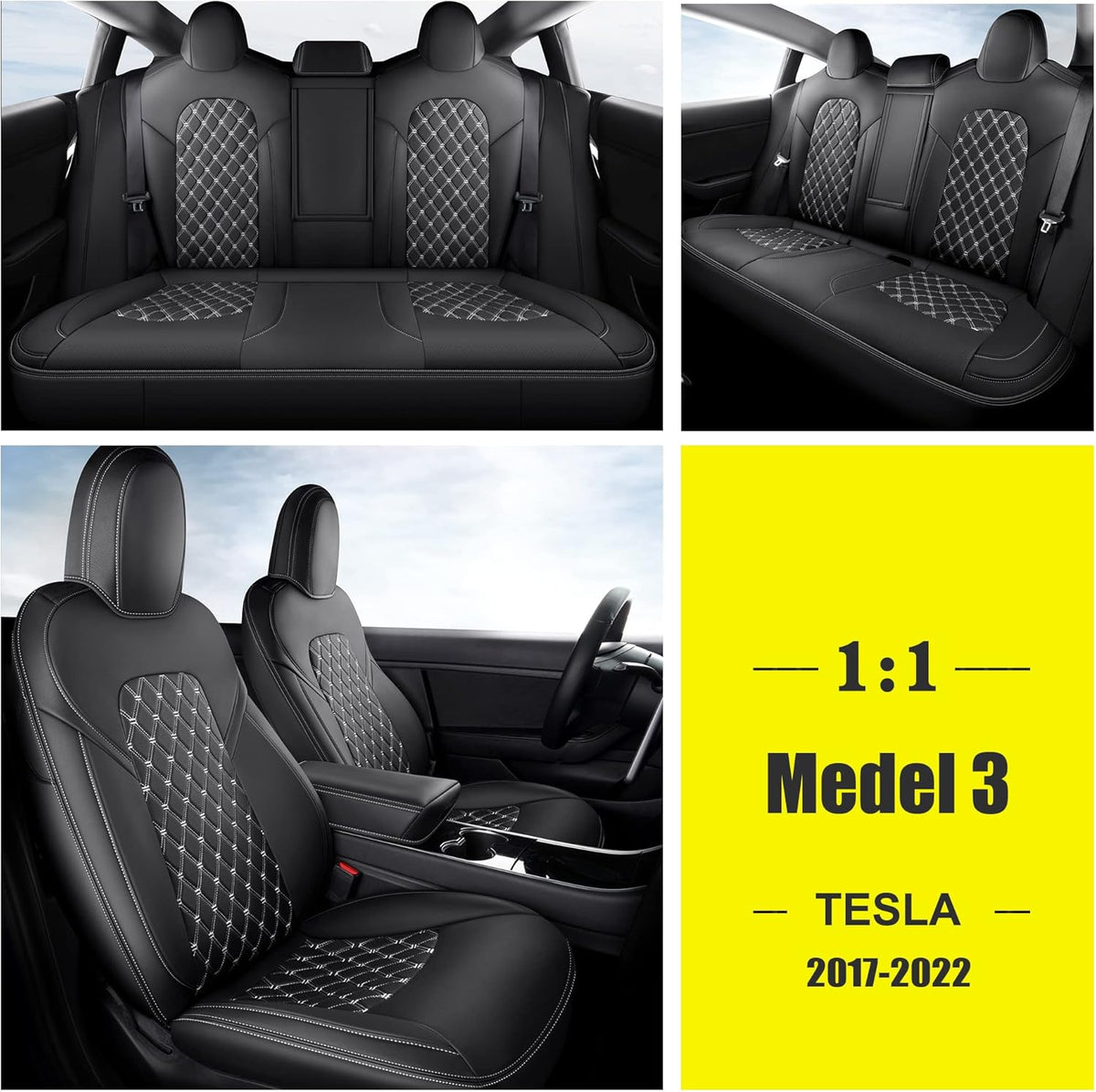 Pu Leather Car Seat Covers Full Set Black O15262