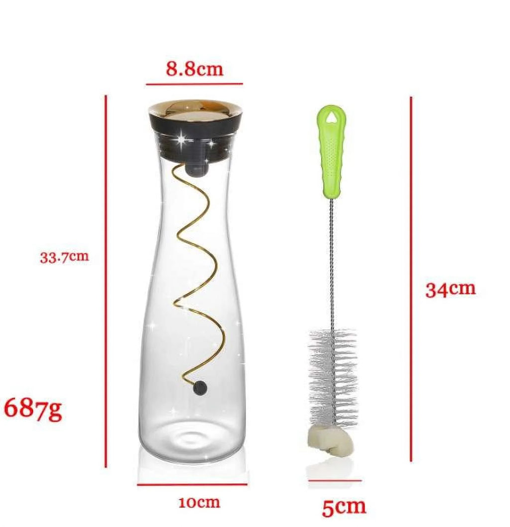 50 oz Glass Pitcher with Stainless Steel Lid and Brush F35979