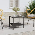 Black Poly Rattan and Tempered Glass Side Table Y22862