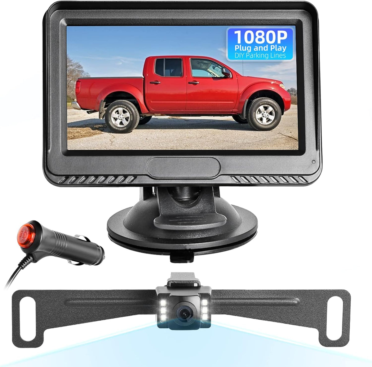 1080P Backup Camera with Monitor Kit Waterproof Night Vision C544965