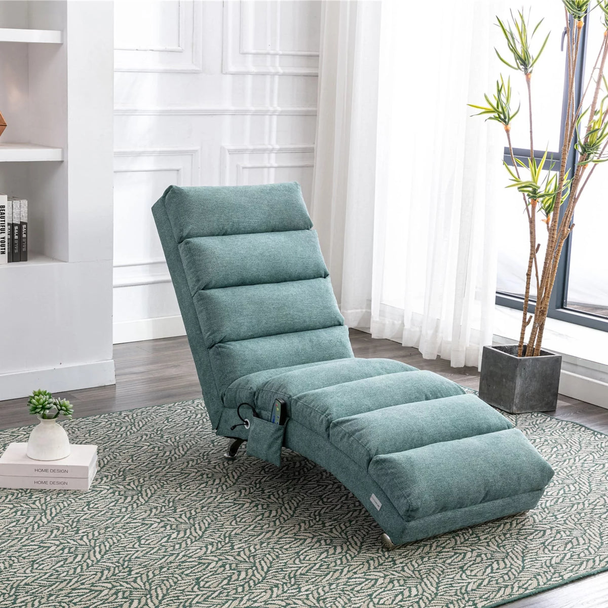 Grey Oversized Chaise Lounge Massage Chair Q49058