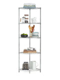 5-Tier Corner Wire Shelf Unit Chrome 750 lbs X583368