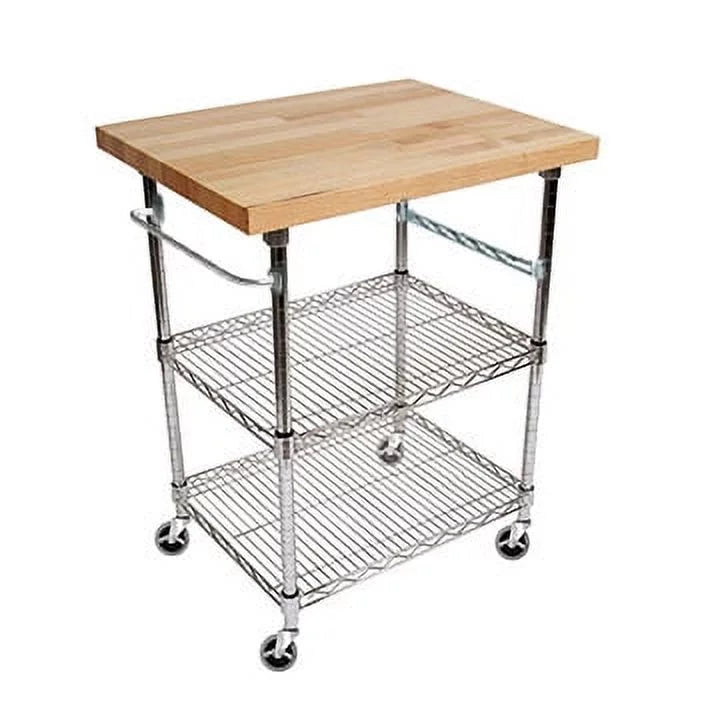 3 Tier Gourmet Cart with Maple Butcher Block Top X453