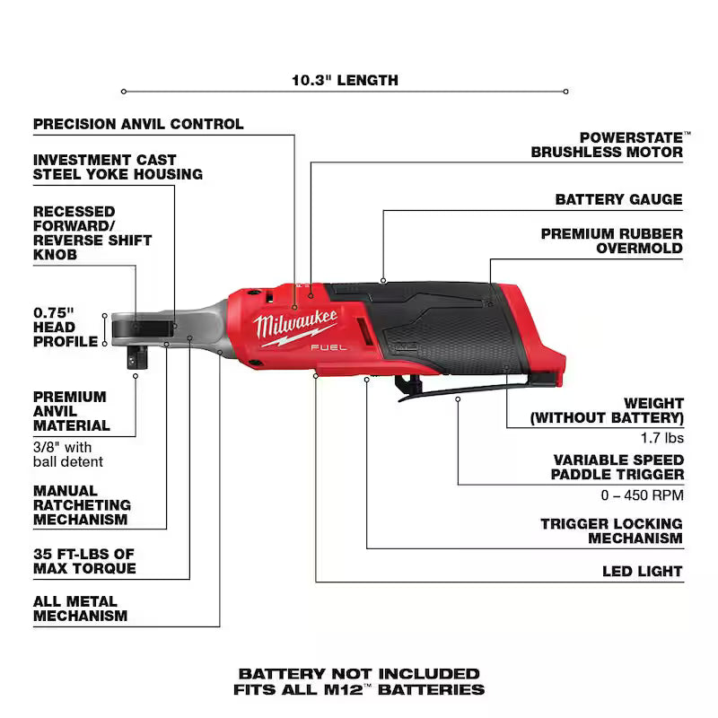 12V Lithium-Ion Brushless Cordless 3/8 in. Ratchet with Metric 6 Point Impact Socket Set Y2255