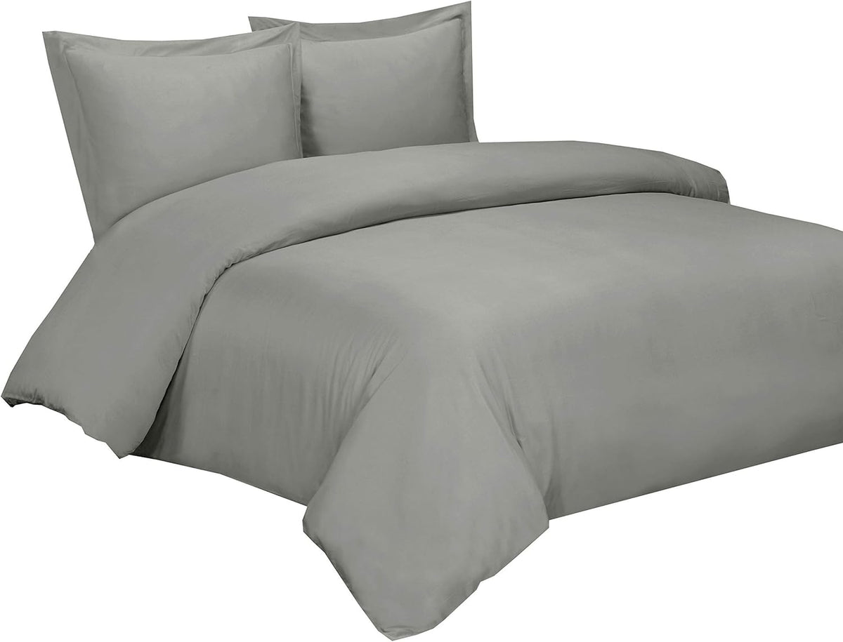 Bamboo Viscose Duvet Cover Set with Corner Ties, King / Cal King Size White R765036