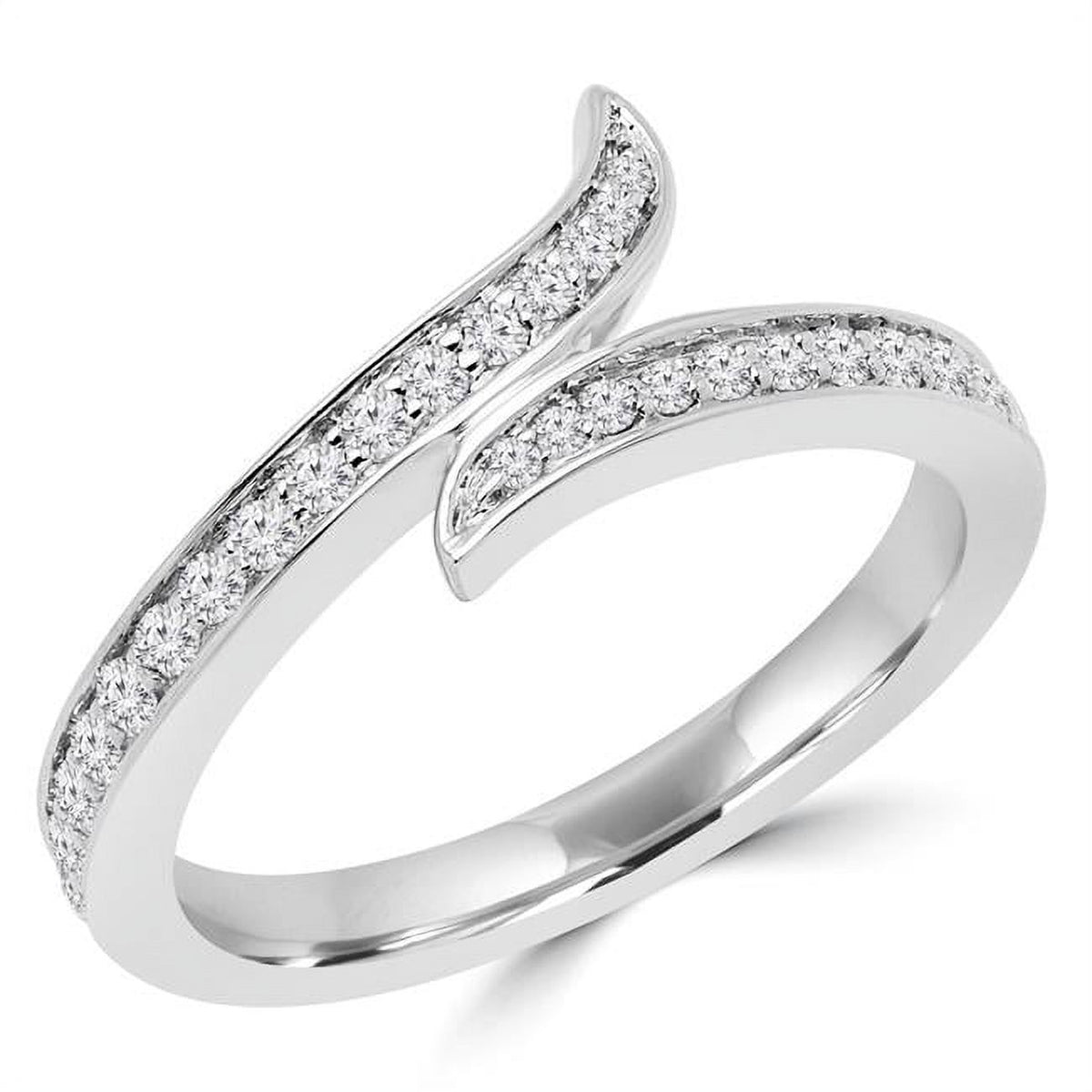 0.33 CTW Round Diamond Semi-Eternity Wedding Band Ring in 14K White Gold C82005
