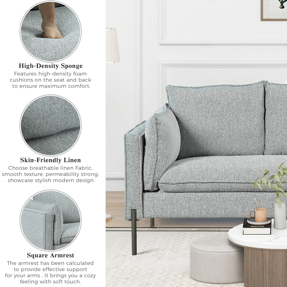 Linen Fabric Loveseat Couch O375892