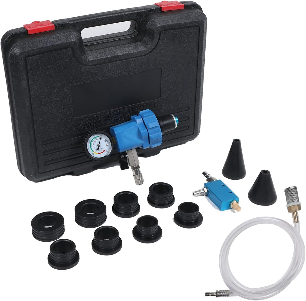 Universal Coolant Vacuum Refill Kit with Dual Scale Pressure Gauge, 2PCS Rubber Plug and 8PCS Rubber Adapters R394