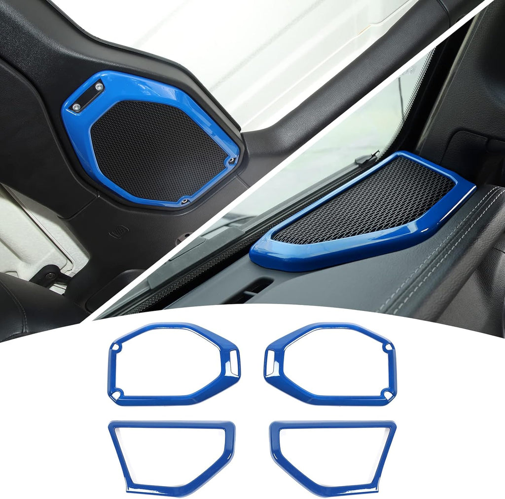 4PCS Car Roof Speaker & A Pillar Speaker Cover Trim Interior Accessories (Pink) J245