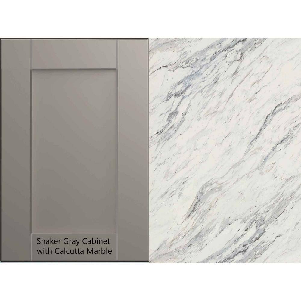 8 ft. Laminate Countertop Kit in Calcutta Marble with Valencia Edge J1769
