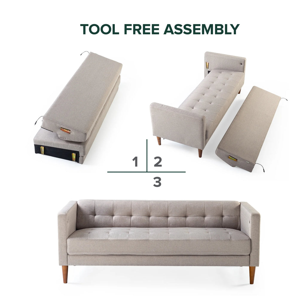 Fabric Sofa Couch with USB Ports D1360
