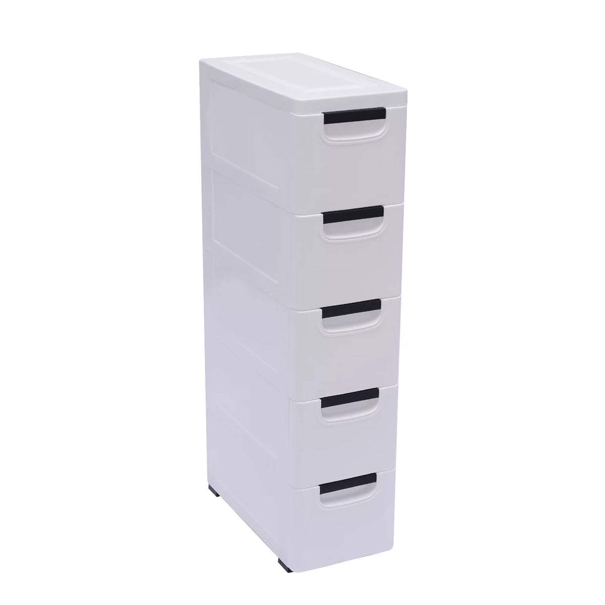 White 5 Drawer Plastic Dresser Storage Cabinet S435