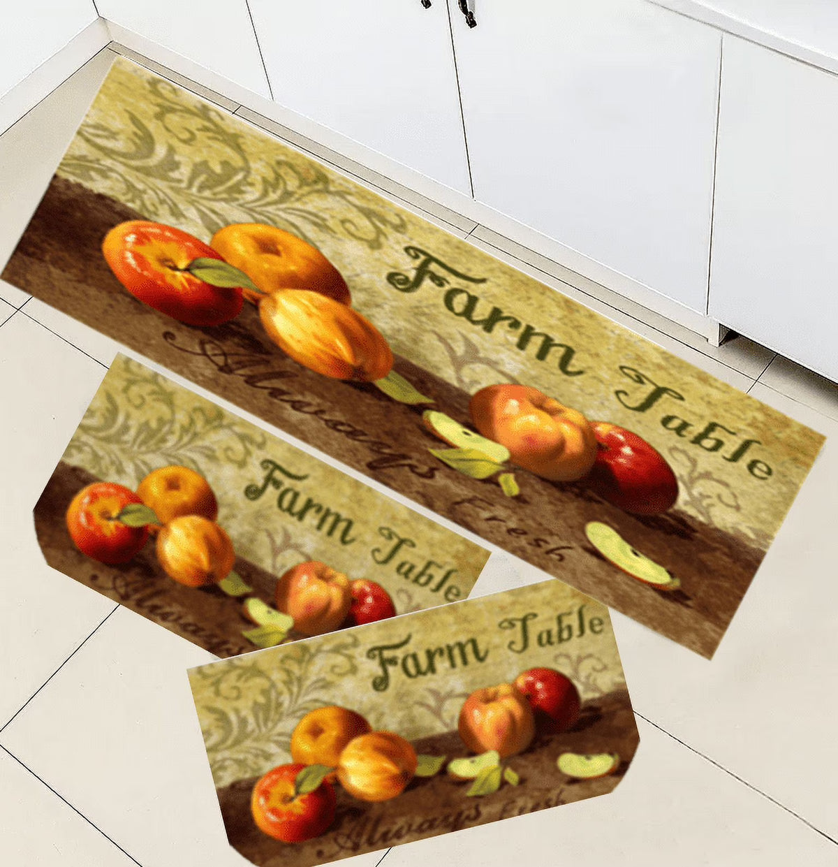 Multicolor 3PC Kitchen Rug Set W9517