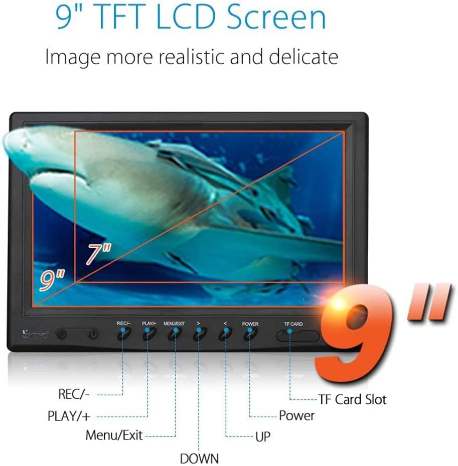 Underwater Fishing Camera 9 inch LCD 1000TVL Waterproof 30m Cable D31632