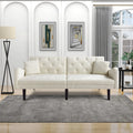 Beige Velvet Futon Sofa Bed with Pillows X30195