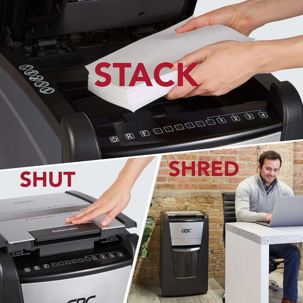 Auto Feed 230 Sheet Capacity Super Cross-Cut Paper Shredder L339
