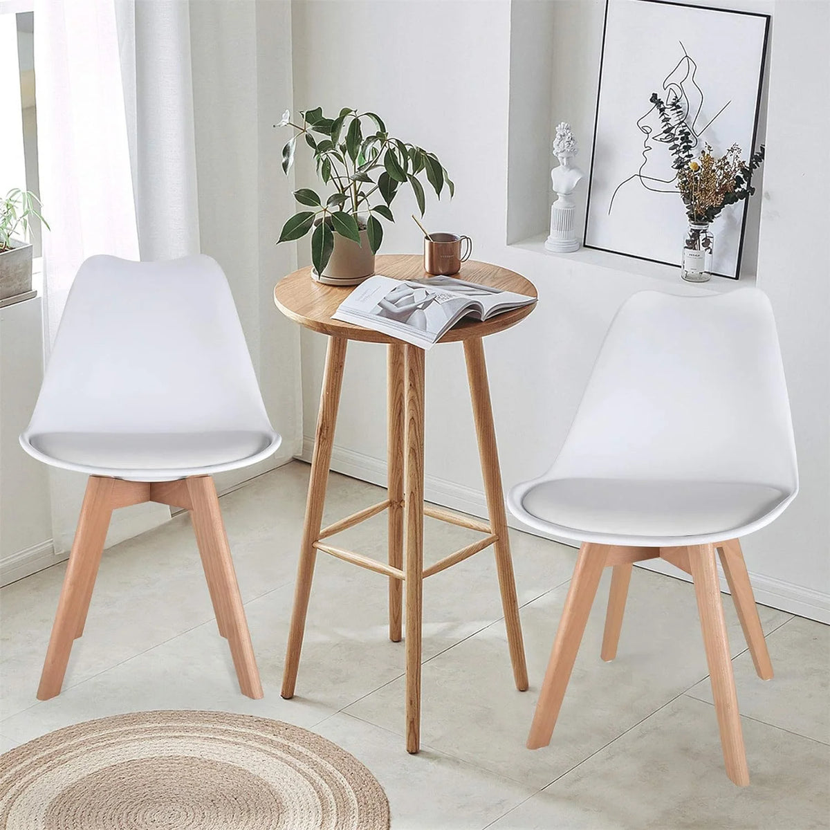 White Set of 4 Dining Chairs W75136