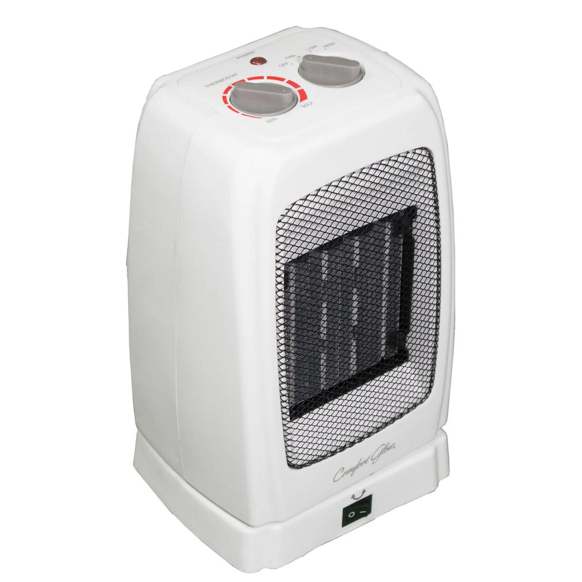 White Portable Oscillating Ceramic Fan Heater with Thermostat W490753