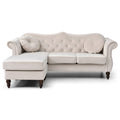 Ivory Sofa Chaise D862