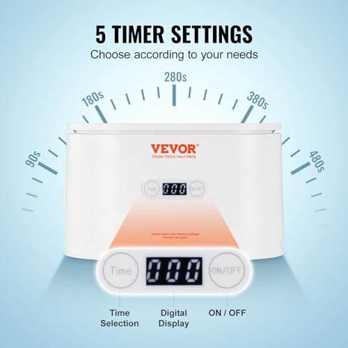 22oz Ultrasonic Jewelry Cleaner with 5 Digital Timer and 2 Cleaning Baskets R946067