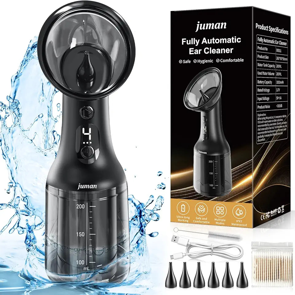 Electric Ear Wax Removal Kit with 4 Pressure Modes and Digital Display W37783