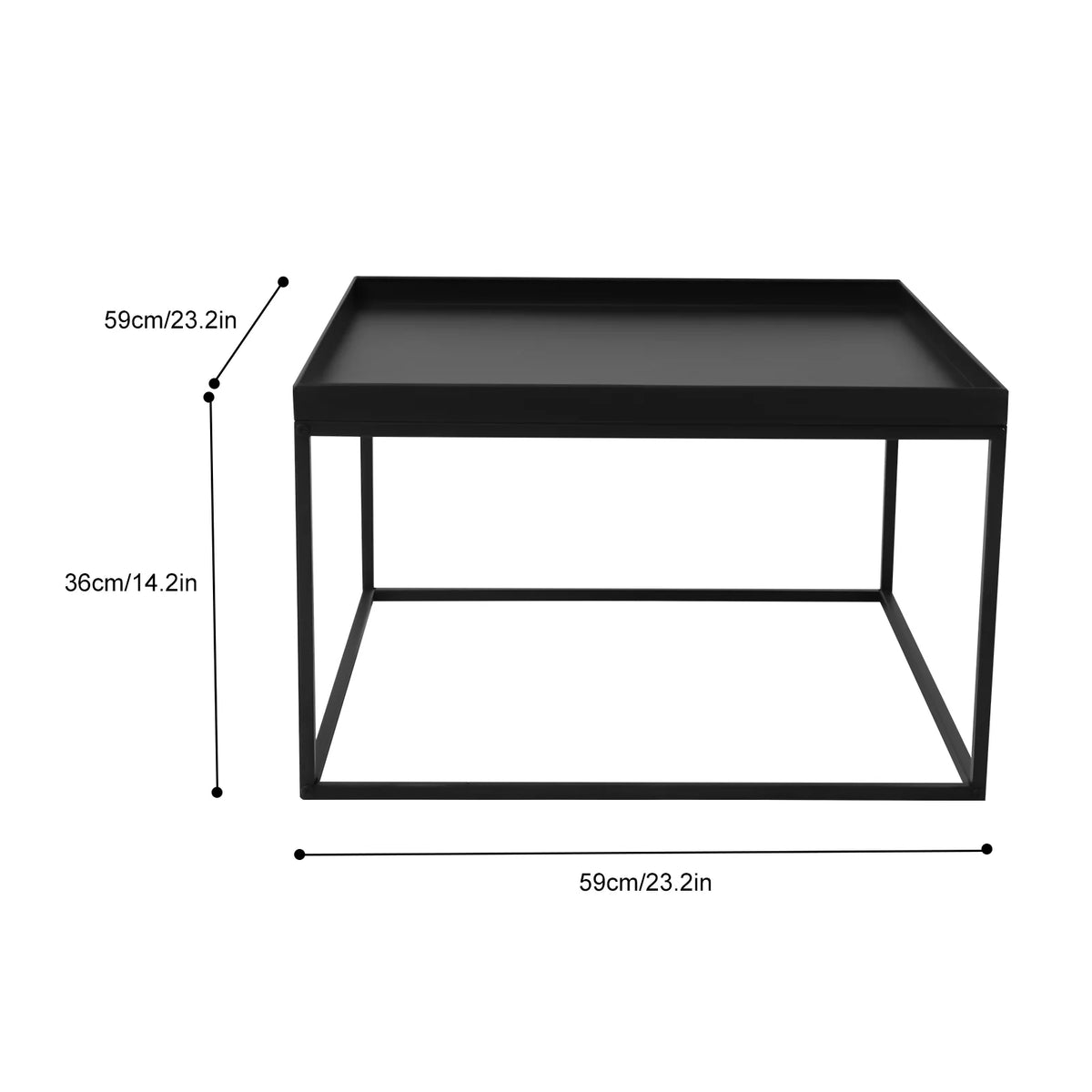 Black Metal Tray End Table Y730