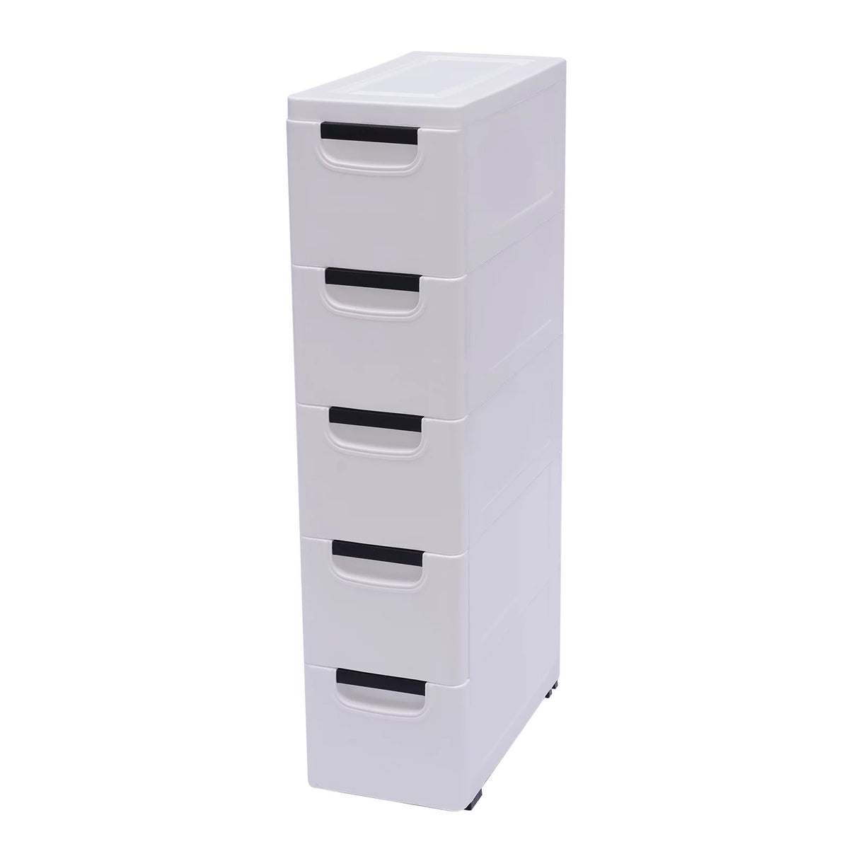 White 5 Drawer Plastic Dresser Storage Cabinet S435