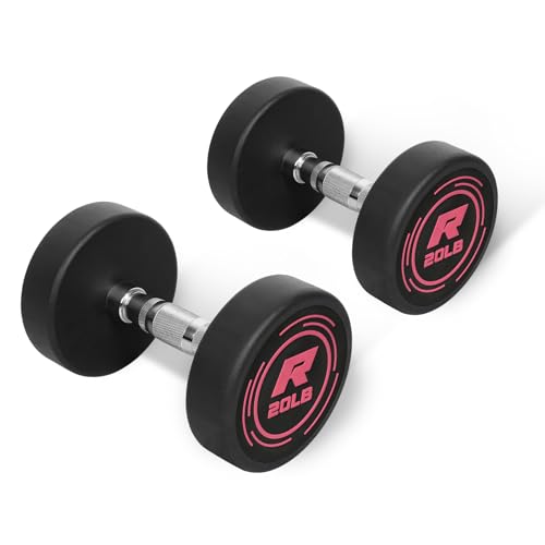 PVC Coated Pink Round Dumbbells Set with Non-Slip Handle O353