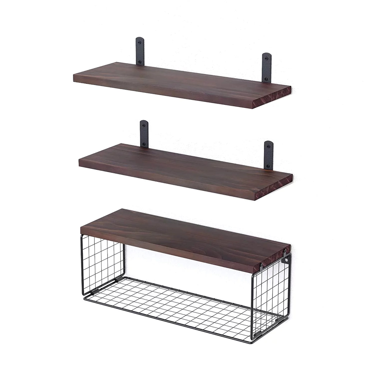 Wall Mount Storage Shelves with Basket S402