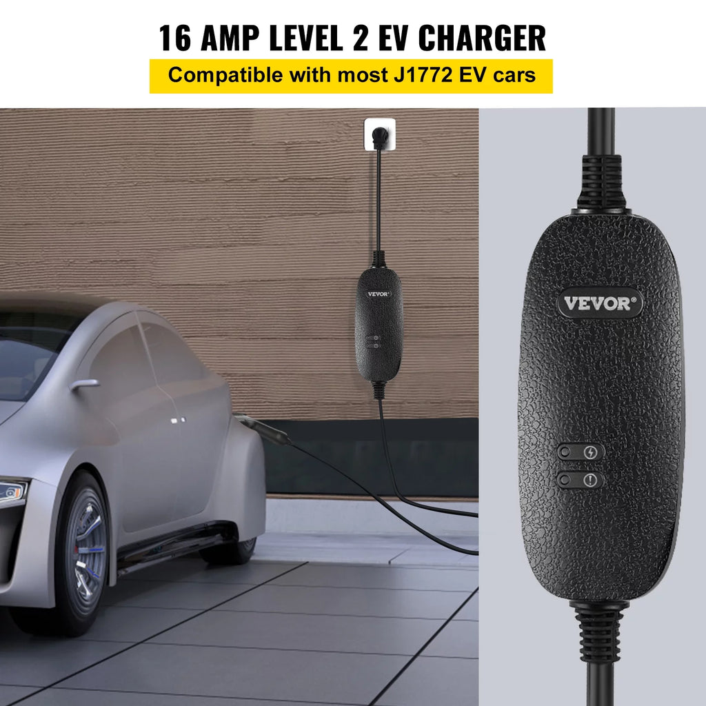 16 Amp Portable Level 2 EV Charger with 25 ft Cable Q73417