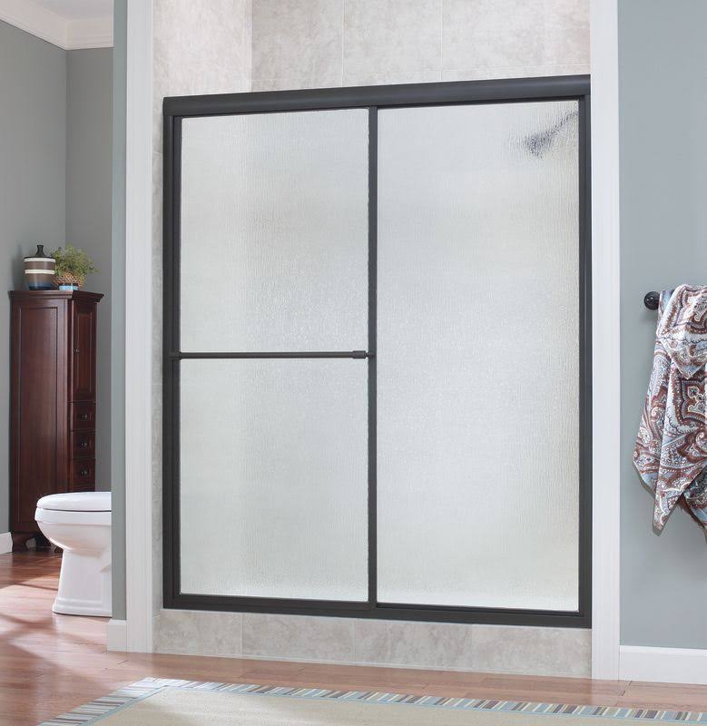 60x22 x 70x22 Rain Glass Framed Sliding Shower Door J50215