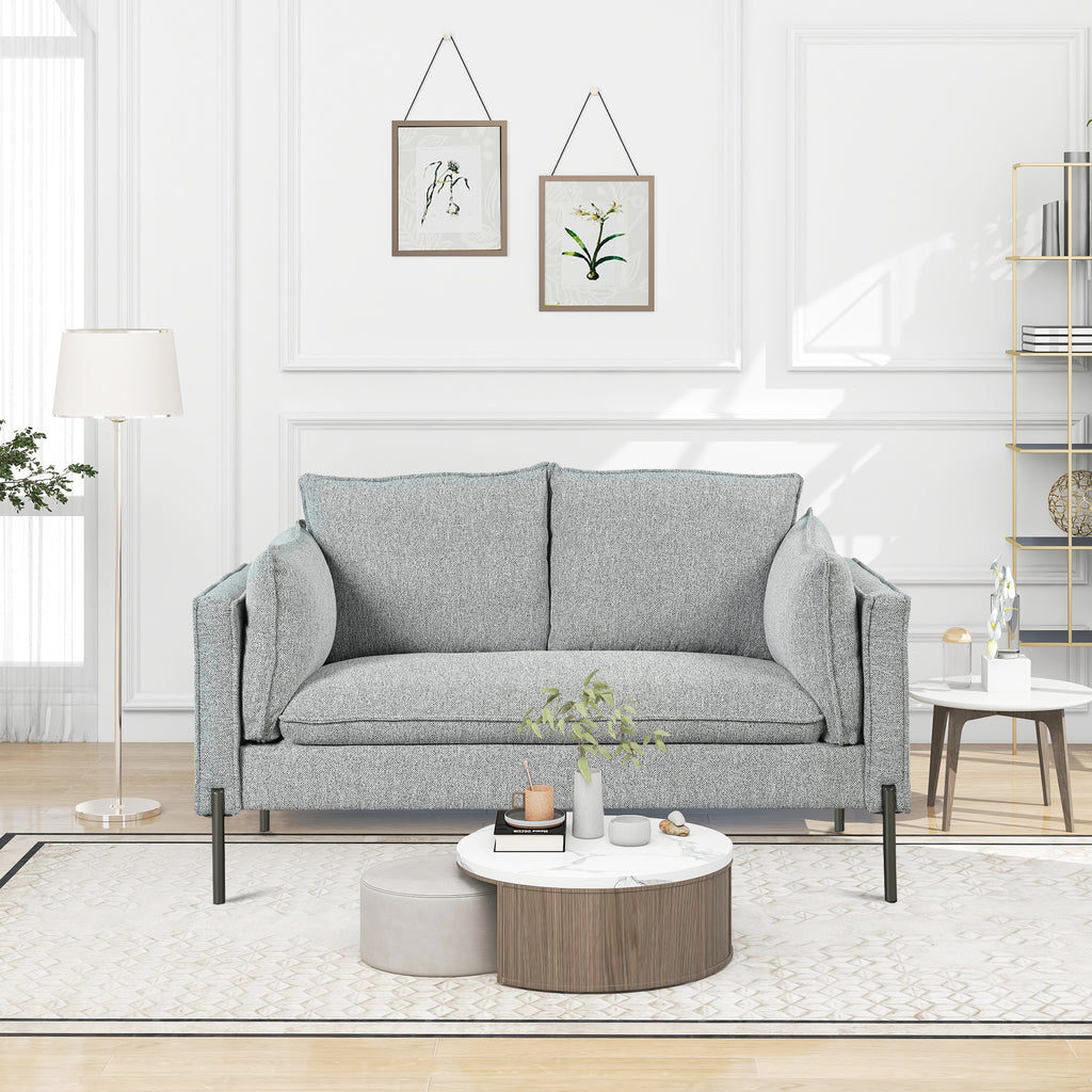 Linen Fabric Loveseat Couch O375892