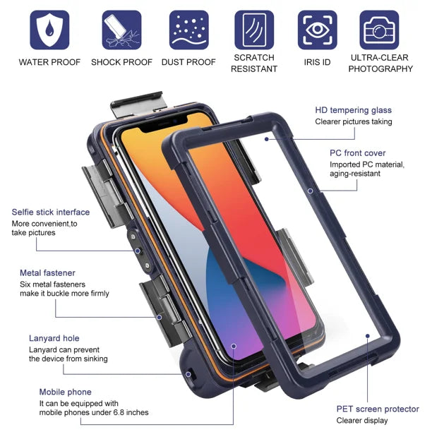 Waterproof Protective Case for Sony Xperia XZ3 and Phones Up to 6.9 Inch with Lanyard B30580