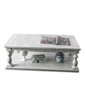 Antique White Plank Top Coffee Table with Open Shelf Q3102
