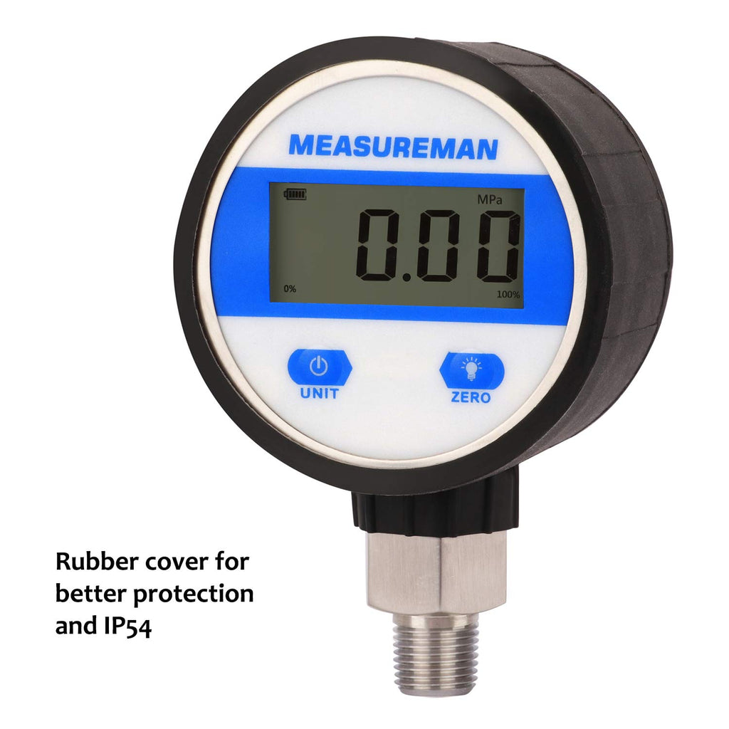 2-1/2" Digital Industrial Vacuum Gauge, Stainless Steel, -15psi, Pack of 2 W90261