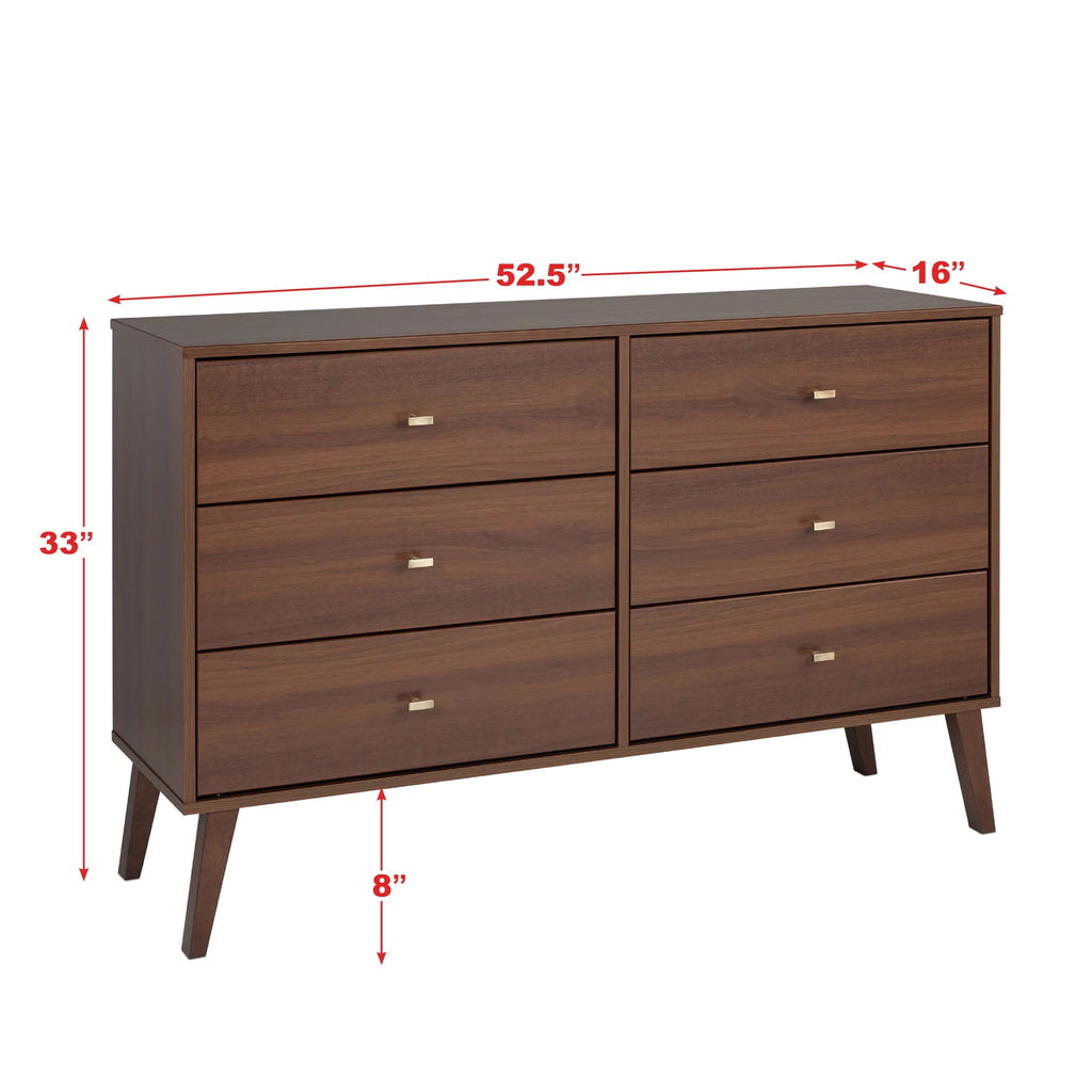 6 Drawer Wooden Dresser C2255