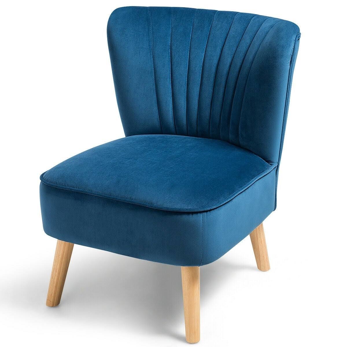 Green Velvet Armless Accent Chair L41724