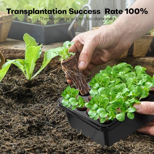 40 Cells Reusable Seed Starter Tray with Humidity Dome, 2 Packs Y718