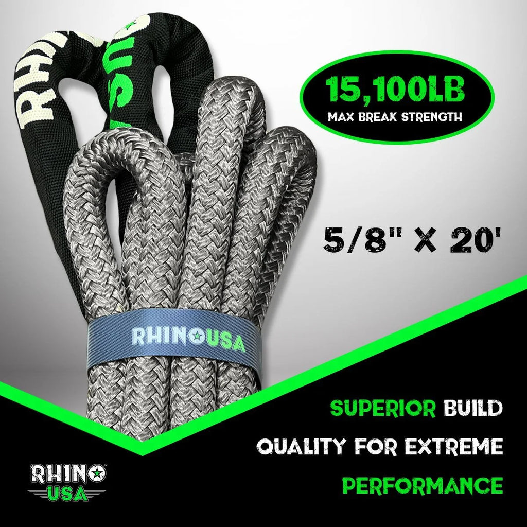 Kinetic Recovery Tow Rope 1in x 30ft Gray U34483