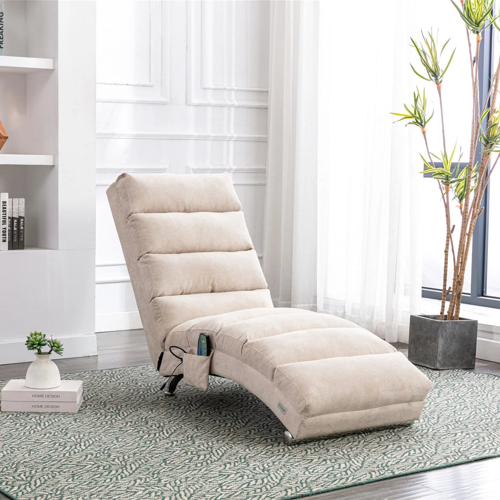 Grey Oversized Chaise Lounge Massage Chair Q49058