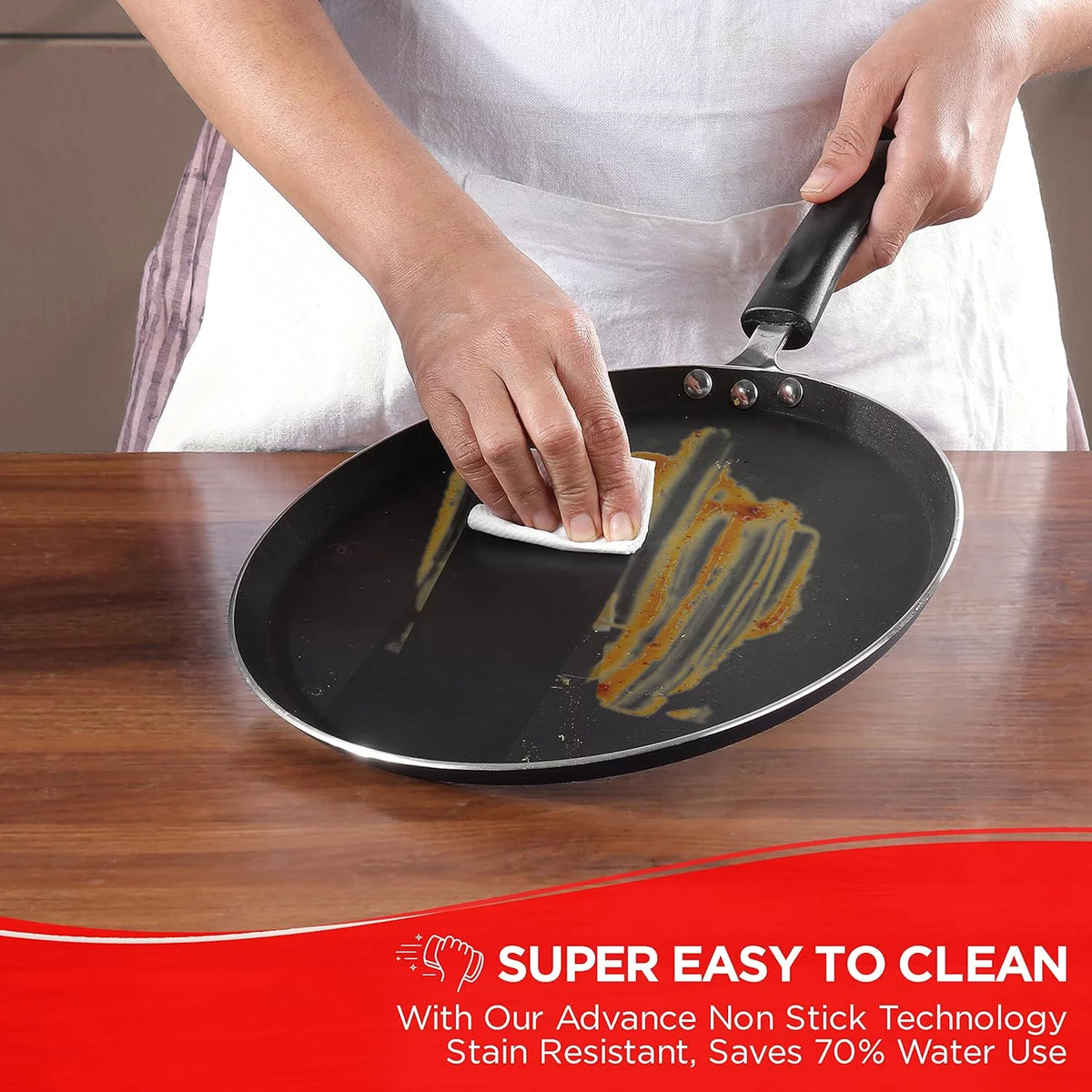 10" Non-Stick Flat Dosa Tawa Griddle A434