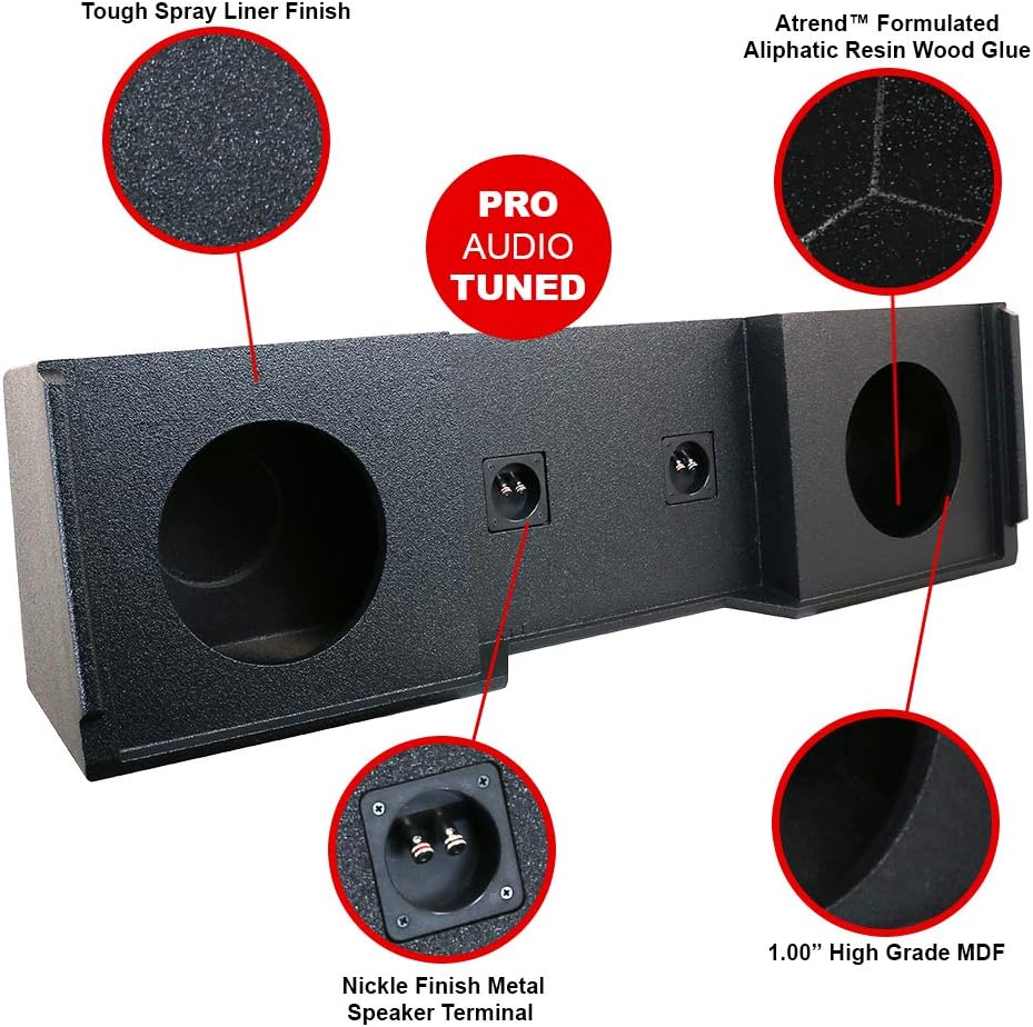 10-Inch Dual Down-Fire Subwoofer Boxes with Bed Liner Finish O633