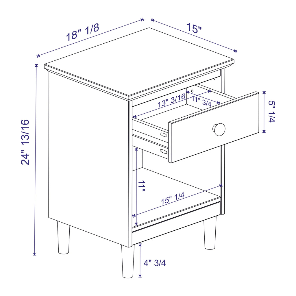 Caramel Mid-Century Nightstand V509166
