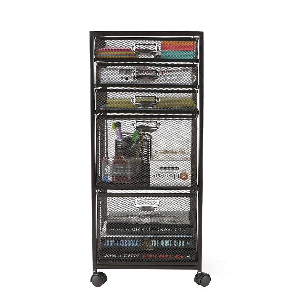 5-Tiered Drawer Storage Cart Black O78469