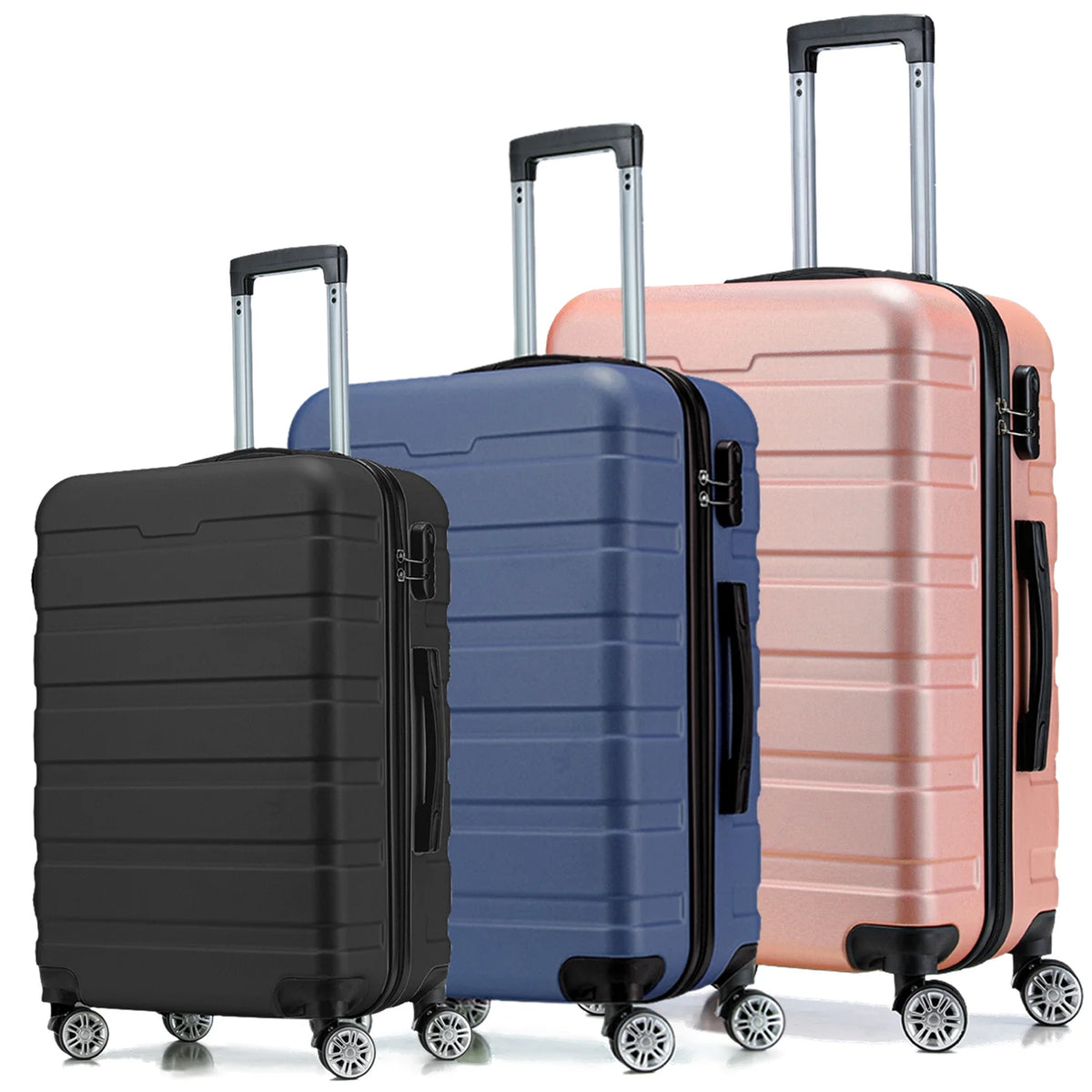 Hard Side Carry On Suitcase Set With Spinner Wheels TSA Lock O823