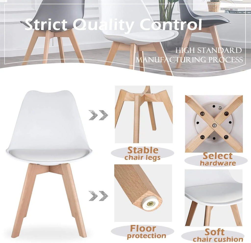 White Set of 4 Dining Chairs W75136